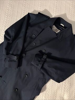 Oleg Cassini Men's Navy Double-Breasted Trench Coat